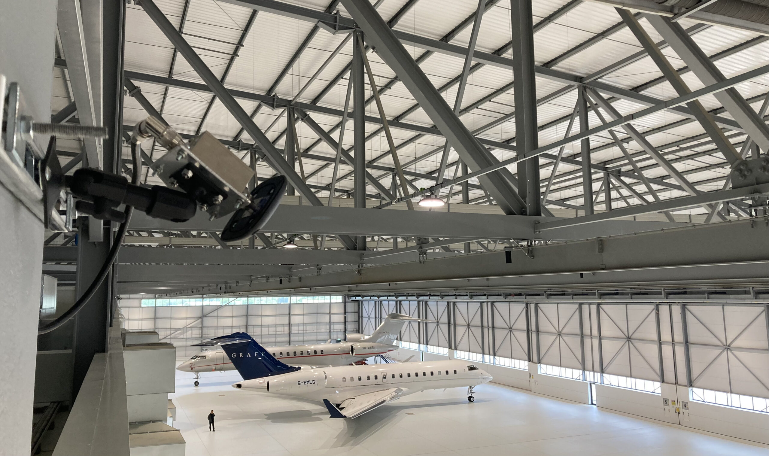 Chronos GPS Repeater in Bombardier Hangar